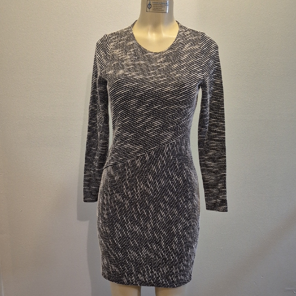 Banana Republic Black and White Long Sleeve Dress